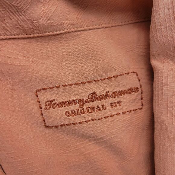 Tommy Bahama Silk short sleeve button down shirt XL salmon 3156 - Picture 10 of 12